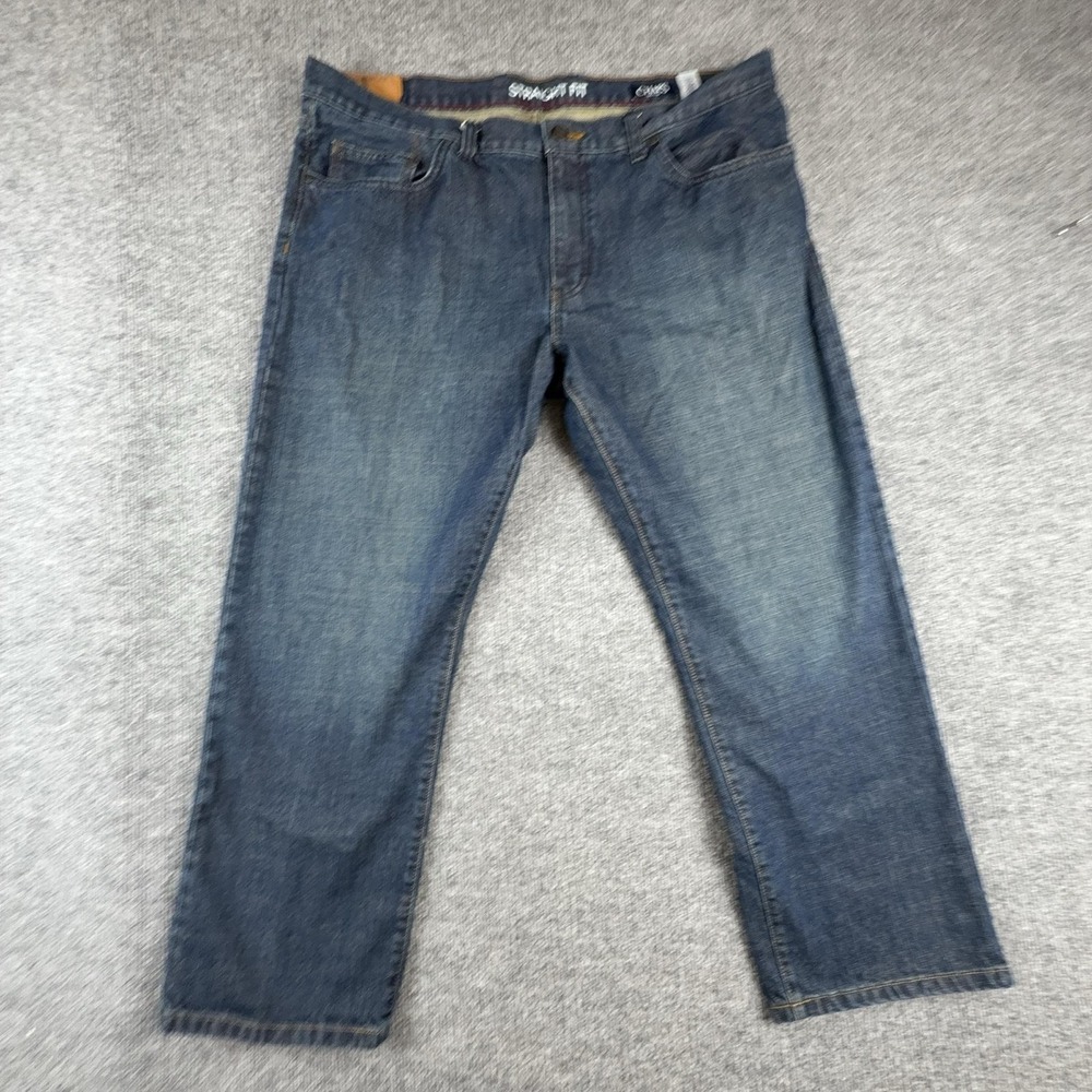 Chaps Straight Fit Jeans Mens 42x30 Blue Medium Wash Straight Leg Denim Pants
